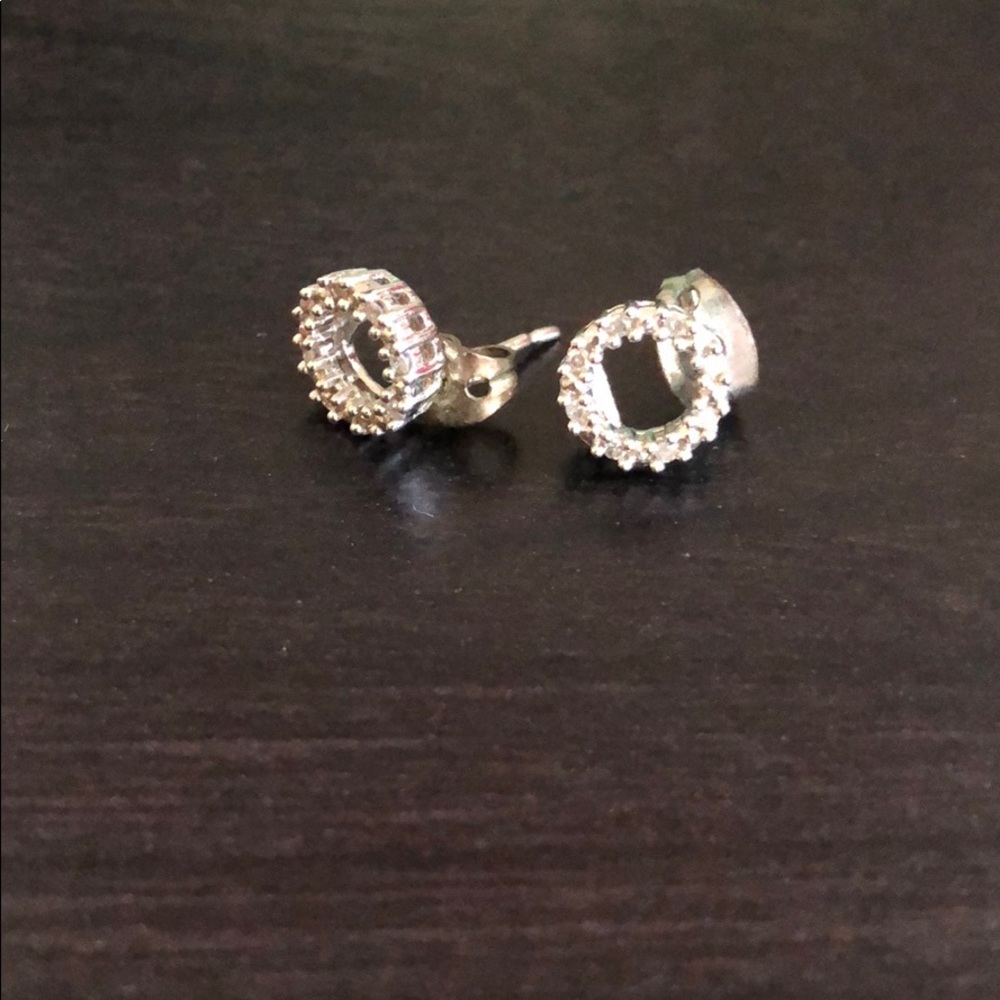 Real diamond circle earrings